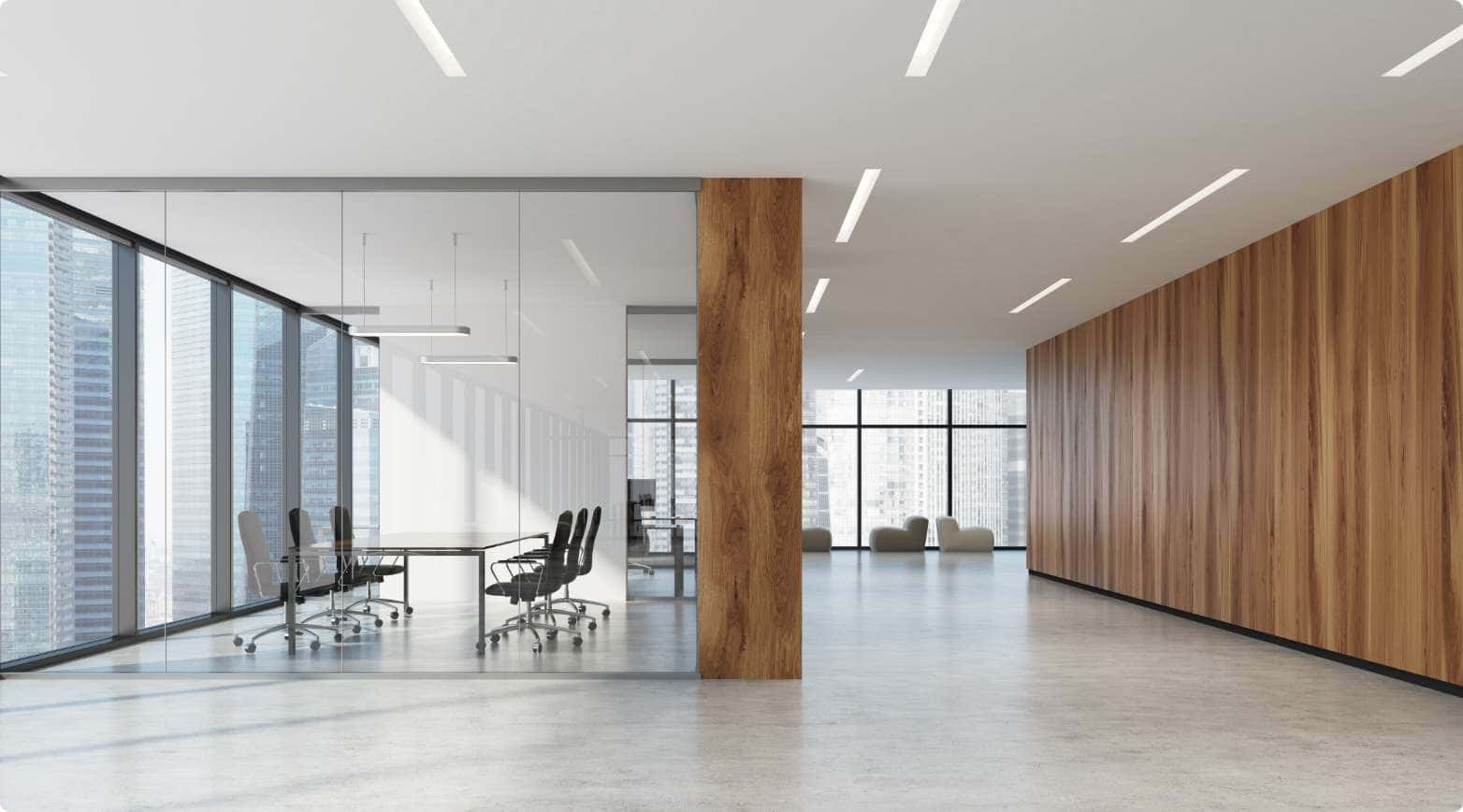 Napínací strop v moderných kancelárskych priestoroch