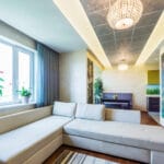 Napínací strop s fototlačou s imitáciou betónu