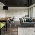 Reflexná čierna fólia so stropným lustrom_08