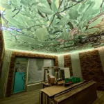 Možnosť individuálnej potlače stropnej fólie podľa želania klienta, inštalovanej ako svetelný strop