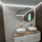 Napínací strop v prevedení biela matná fólia s LED osvetlením